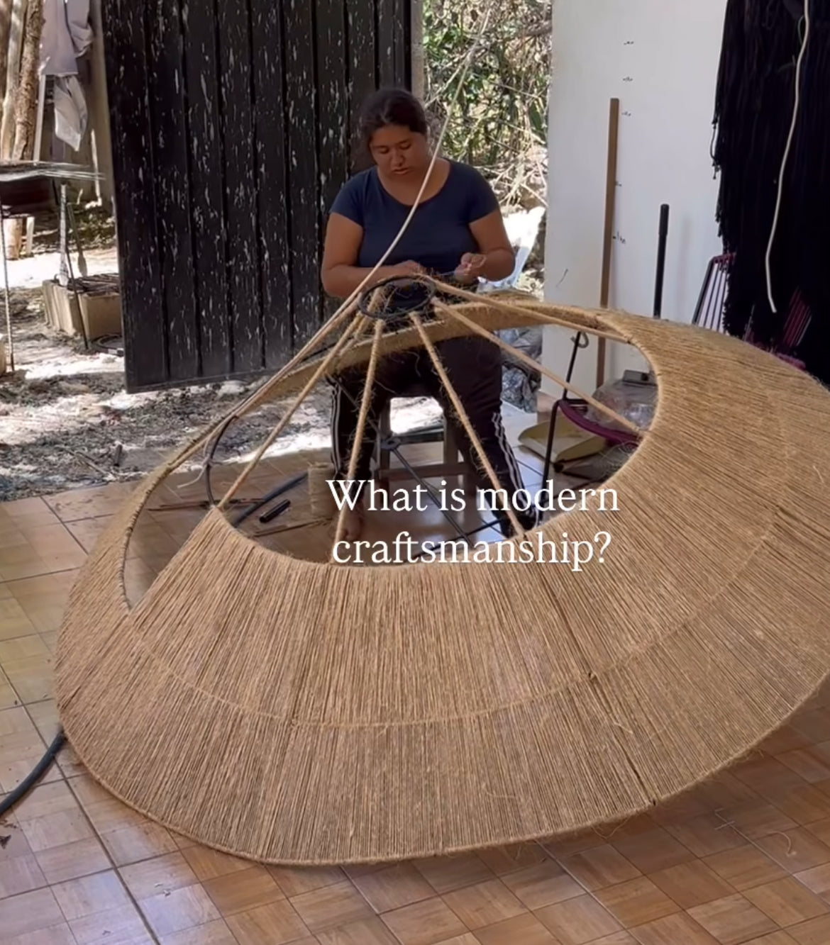 Mexican Handmade Tule Sea Weed Chandelier- Coral CoLores Decor | Mexican Artisan Decor