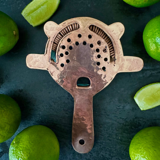 Mexican Handmade Copper Hawthorne Strainer- Emerald CoLores Decor | Mexican Artisan Decor