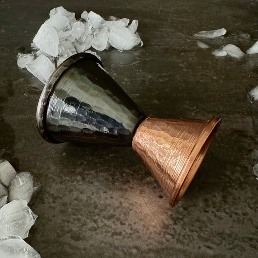 Mexican Handmade Copper Jigger - Black Nickel CoLores Decor | Mexican Artisan Decor