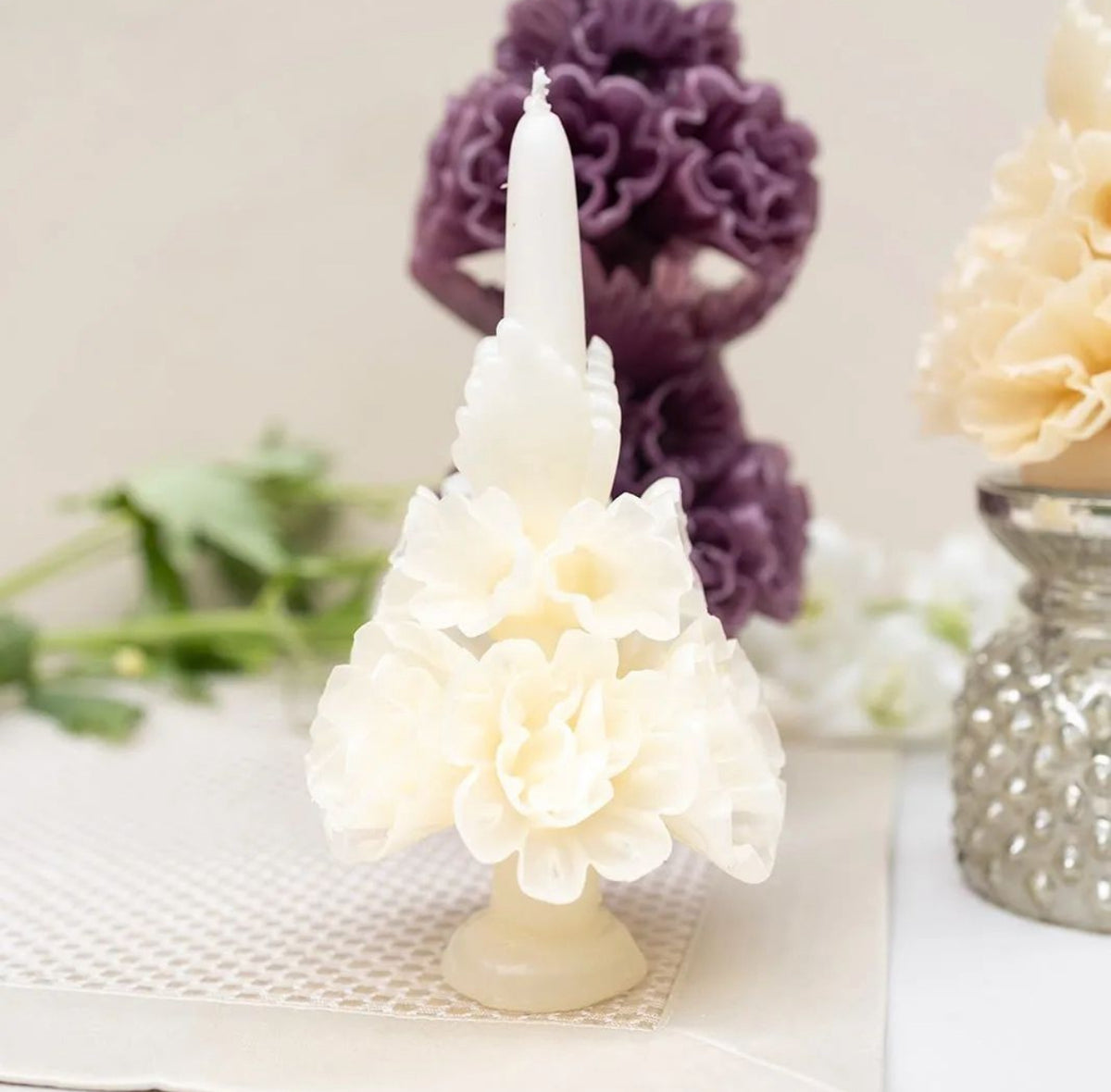 Mexican Handmade 5.9" Oaxaca Beeswax Candle- Xochitl CoLores Decor l Mexican Artisan Decor