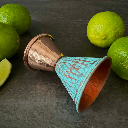 Mexican Handmade Copper Jigger - Emerald CoLores Decor | Mexican Artisan Decor