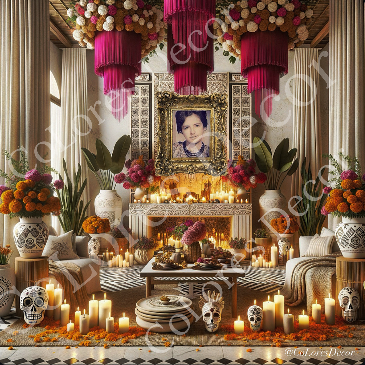 "Dia de Muertos" Digital Renderings Total of 3 + 1 BONUS: Altar 2025 CoLores Decor | Mexican Artisan Decor