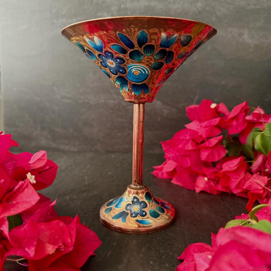 Mexican Copper 14 oz. Martini Glass- Zamora Azul CoLores Decor