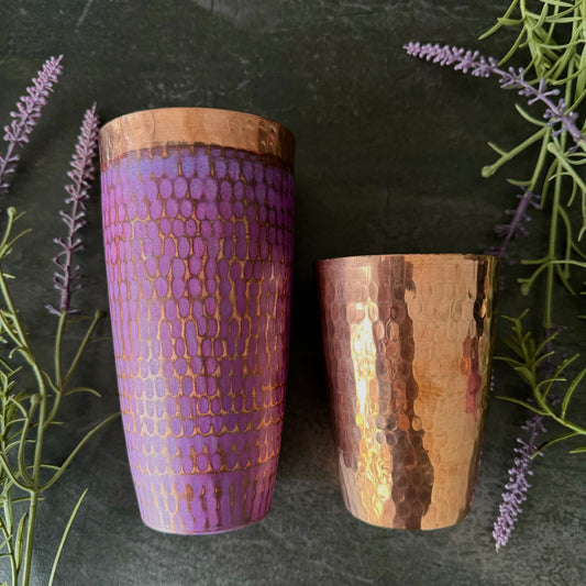 Mexican Handmade Copper 24 oz. Boston Shaker- Lavender CoLores Decor | Mexican Artisan Decor