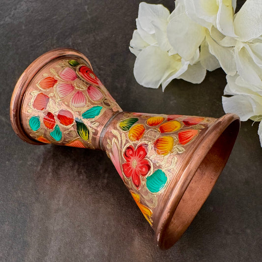 Mexican Handmade Copper Jigger - LYYE Flowers CoLores Decor | Mexican Artisan Decor