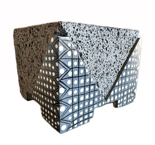 Mexican Handmade 5.5" Hand Painted Parota Wood Molcajete- Small Black 1.0 CoLores Decor l Mexican Artisan Decor