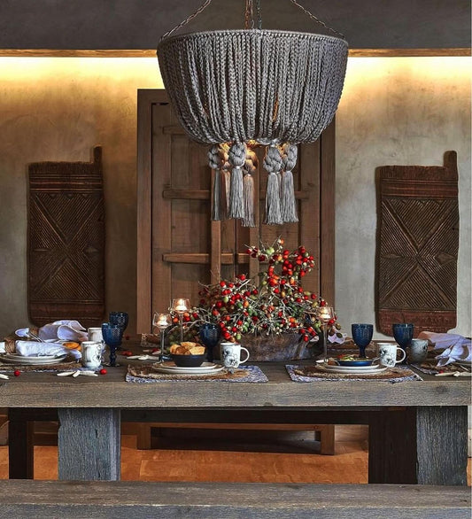 Mexican Handmade Braided Tassel Chandelier- Eli 2.0 CoLores Decor | Mexican Artisan Decor