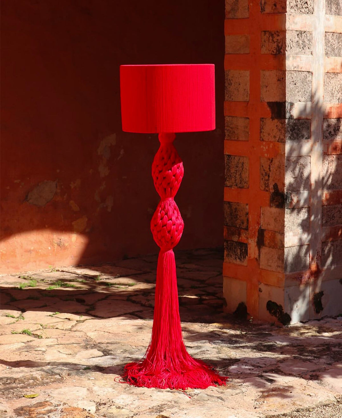 Mexican Handmade 5 Foot 8" Tassel Floor Lamp- Xux CoLores Decor | Mexican Artisan Decor