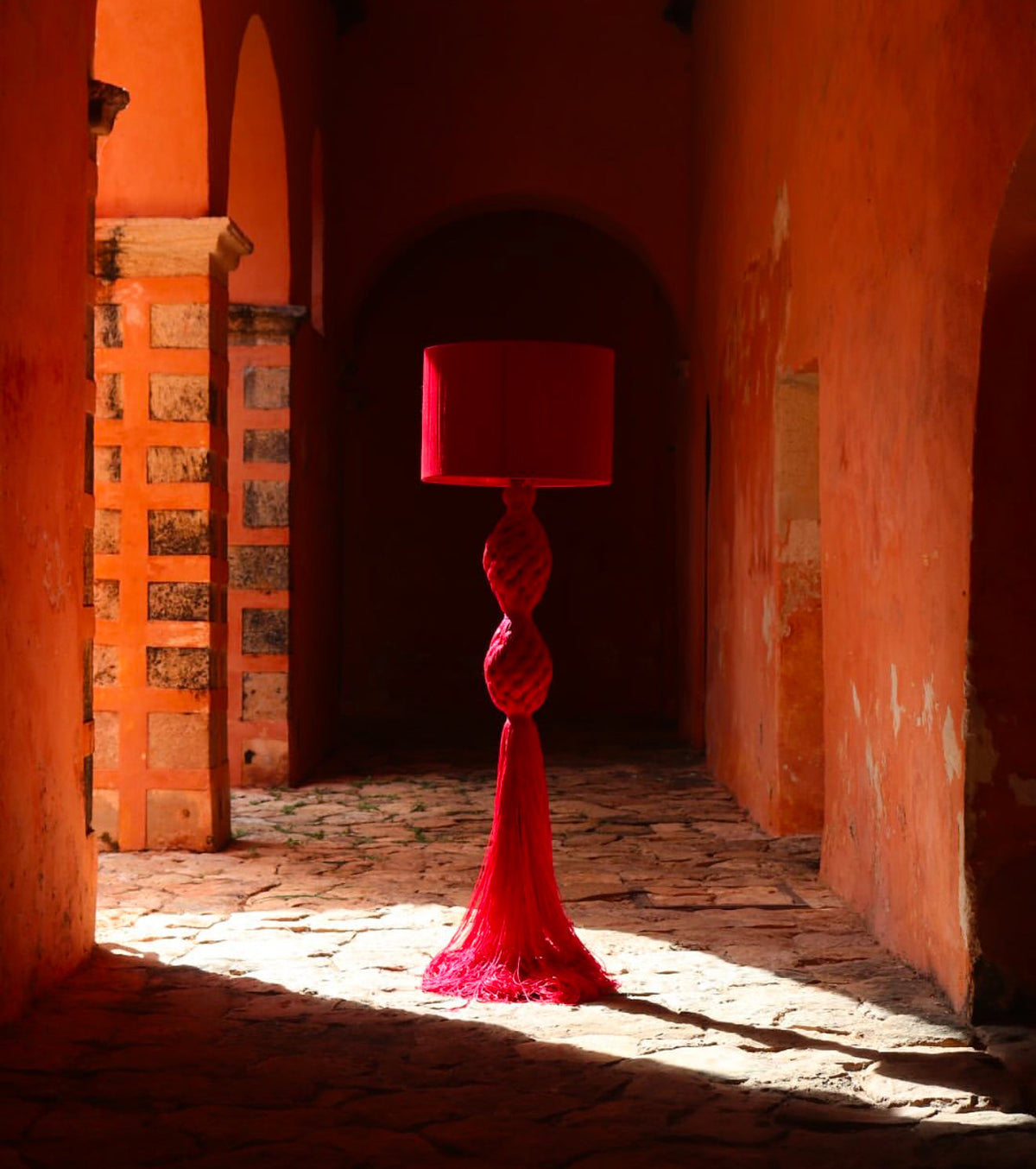 Mexican Handmade 5 Foot 8" Tassel Floor Lamp- Xux CoLores Decor | Mexican Artisan Decor