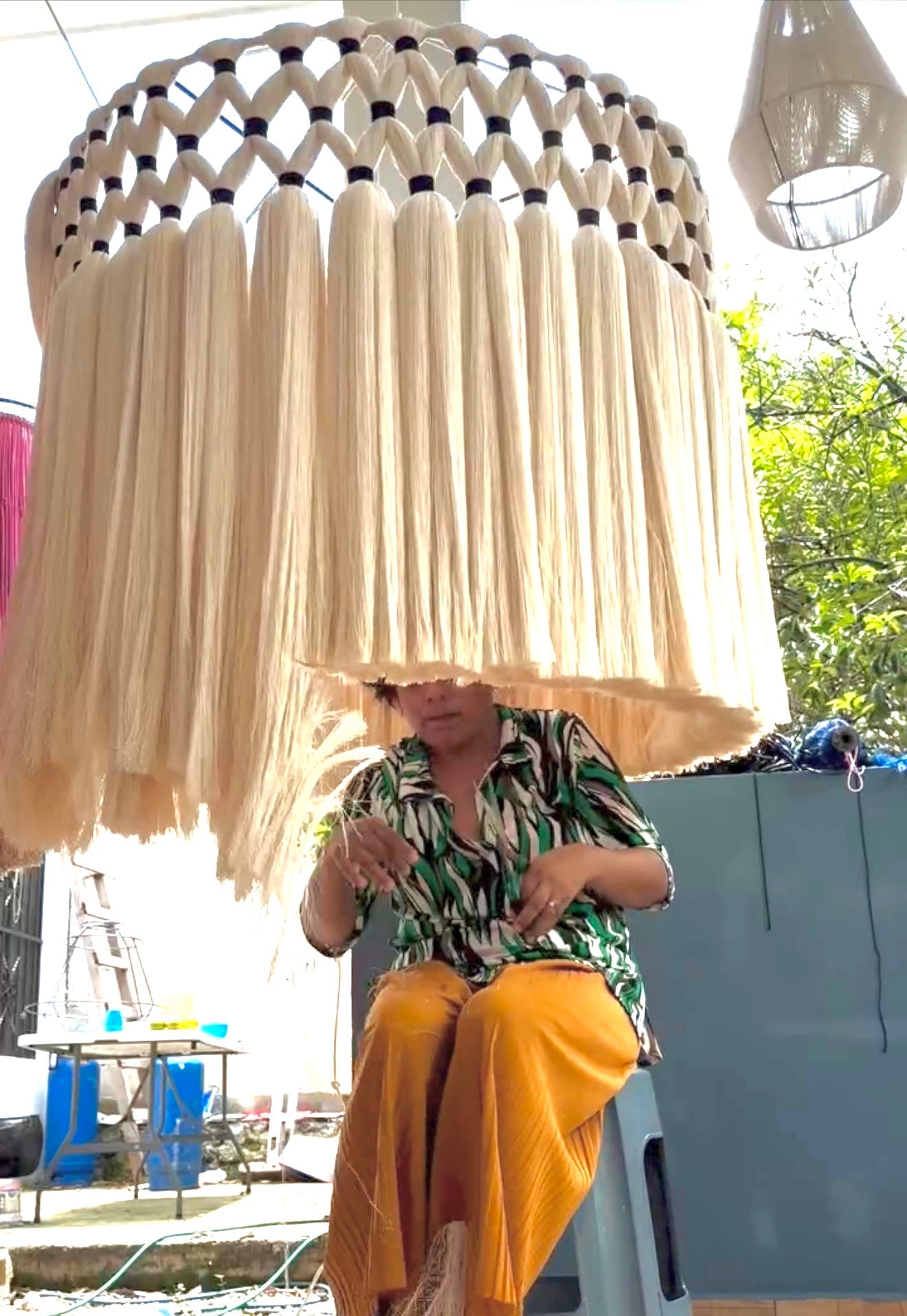 Mexican Handmade Tassel Chandelier- CUSTOM MULK STUDIOS CoLores Decor | Mexican Artisan Decor