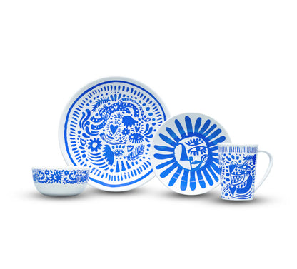 SPECIAL EDITION Mexican Porcelain 16-Piece Alegria Dinnerware Set- Claudio Limon