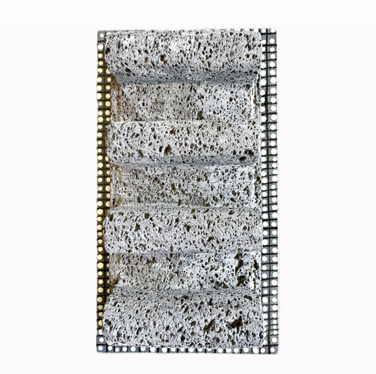 Mexican Volcanic Rock and Parota 9" 3 Taco Holder Stand- Black CoLores Decor l Mexican Artisan Decor