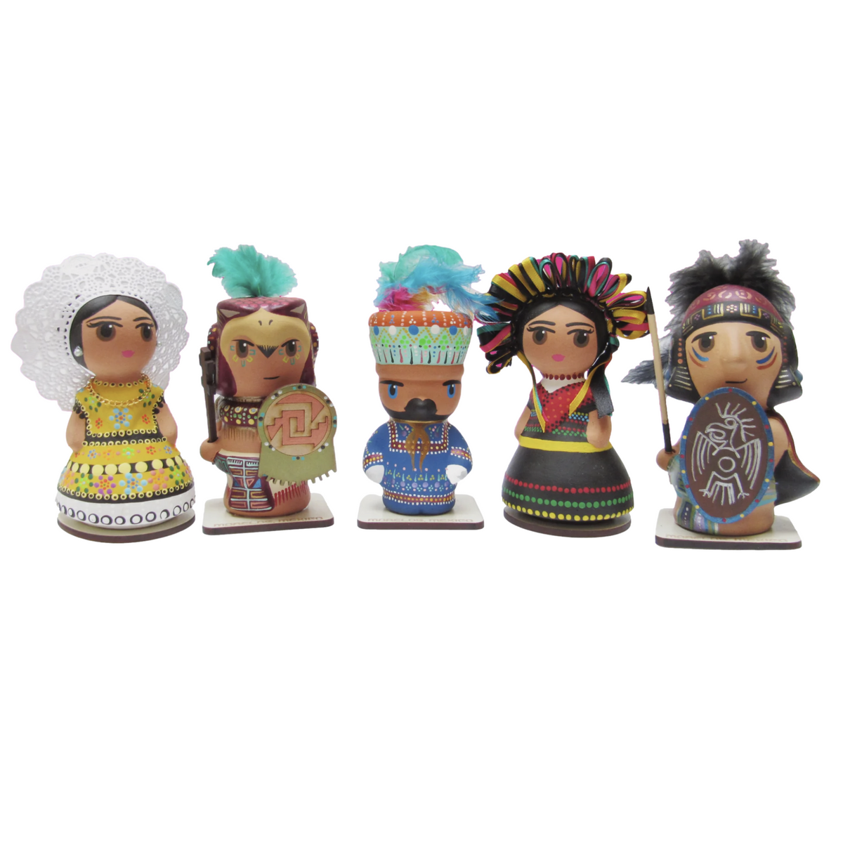 Mexican Handmade Clay Folklore Figurines- La Catrina CoLores Decor l Mexican Artisan Decor