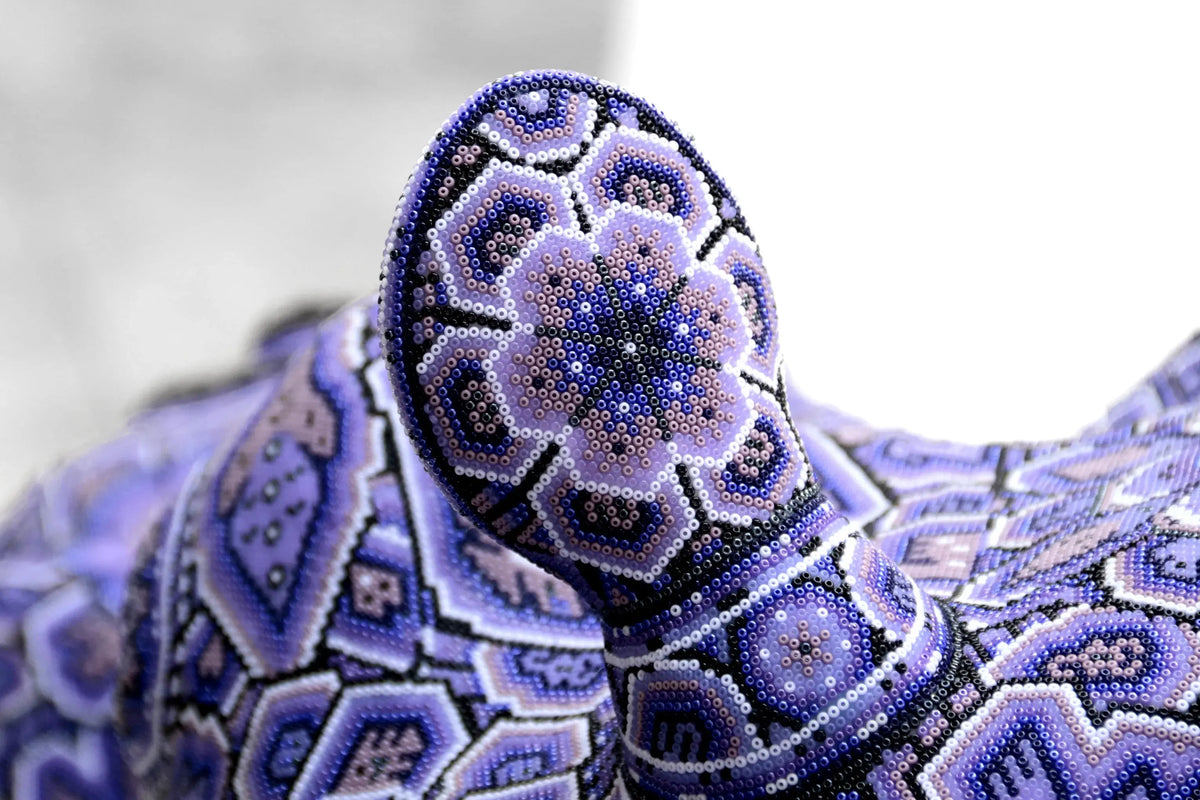 Huichol Bead Wall Decor Sculptures- Hippopotamus CoLores Decor | Mexican Artisan Decor