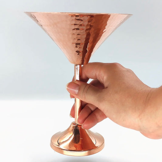 mexican handmade copper martini glass set of 4 14 oz.