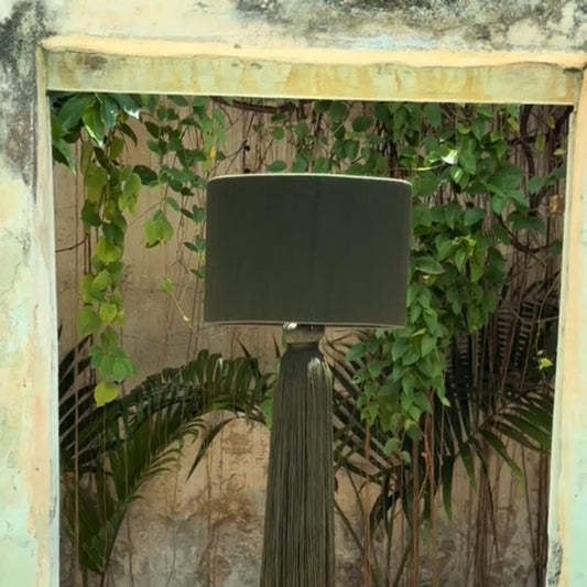 Mexican Handmade 5 Foot 8" Tassel Floor Lamp- Borla CoLores Decor | Mexican Artisan Decor