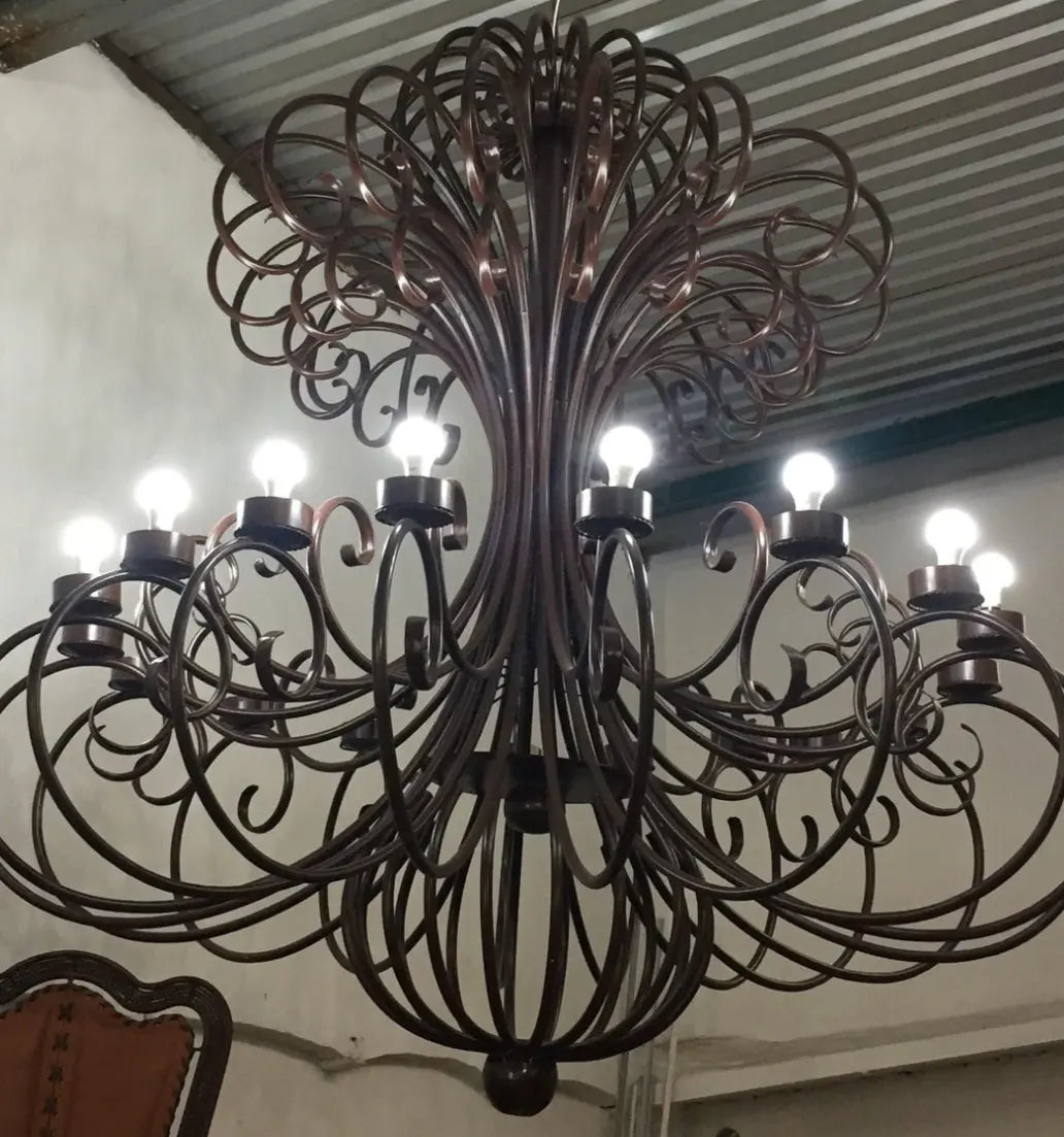 Mexican Artisan Wrought Iron Statement Chandelier- Zamora CoLores Decor | Mexican Artisan Decor