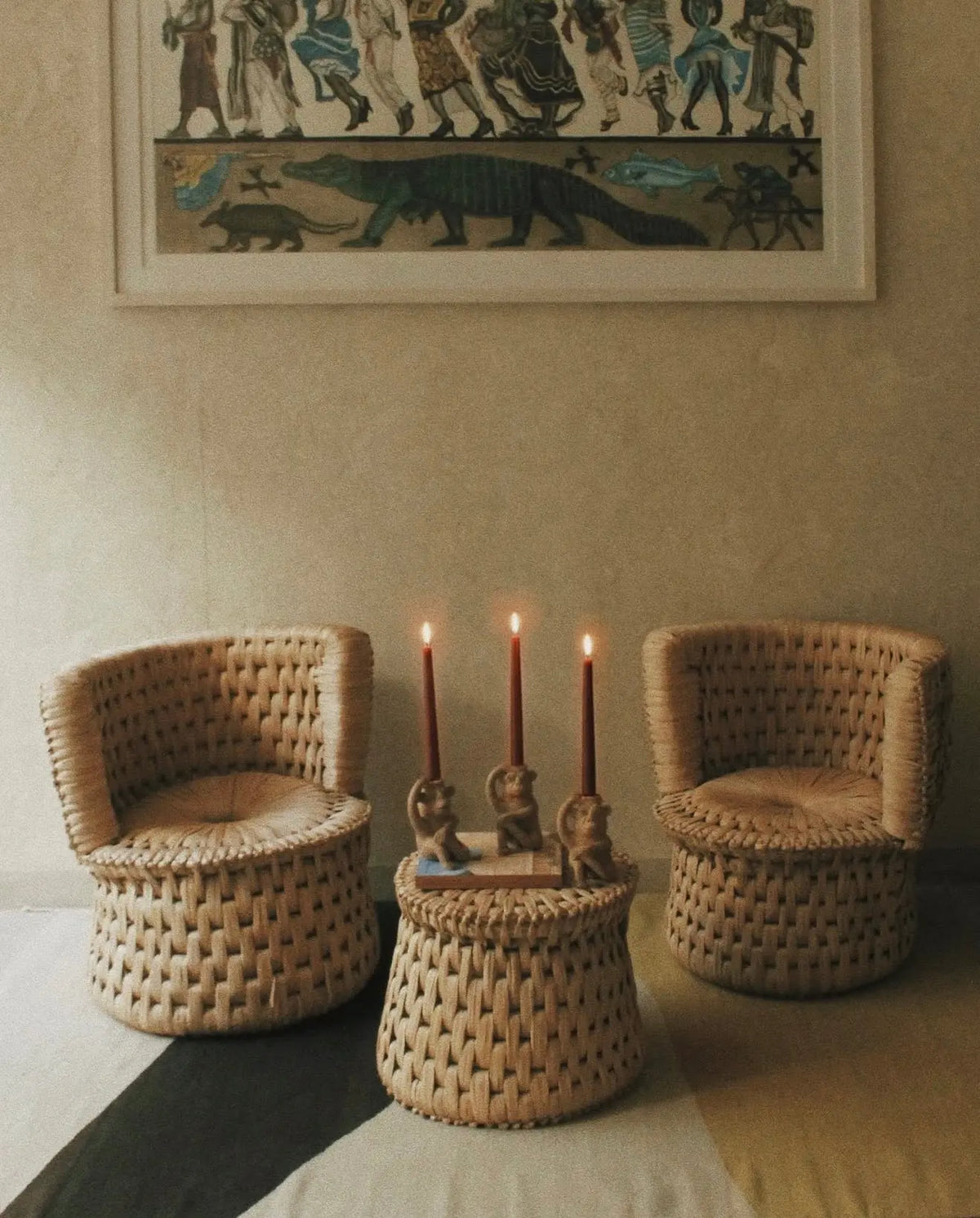 Mexican Chair Handwoven Seaweed 31" Tule CoLores Decor | Mexican Artisan Decor