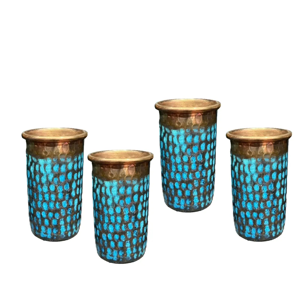 Mexican Copper Tequilero 4 oz. (Set of 4) Shot Glass- Aqua CoLores Decor