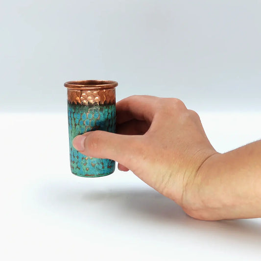 Mexican Copper Tequilero 4 oz. (Set of 4) Shot Glass- Aqua CoLores Decor