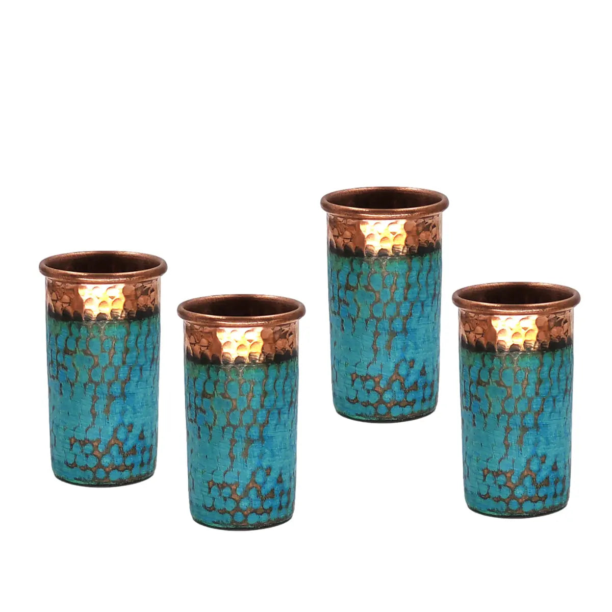 Mexican Copper Tequilero 4 oz. (Set of 4) Shot Glass- Emerald CoLores Decor