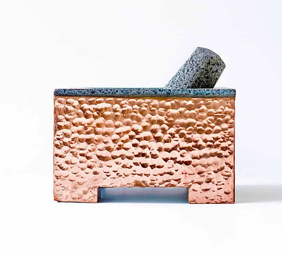 Mexican Handmade 7.8" Copper Molcajete CoLores Decor l Mexican Artisan Decor