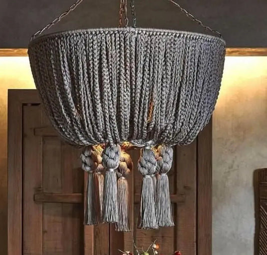 Mexican Handmade Braided Tassel Chandelier- Eli 2.0 CoLores Decor | Mexican Artisan Decor