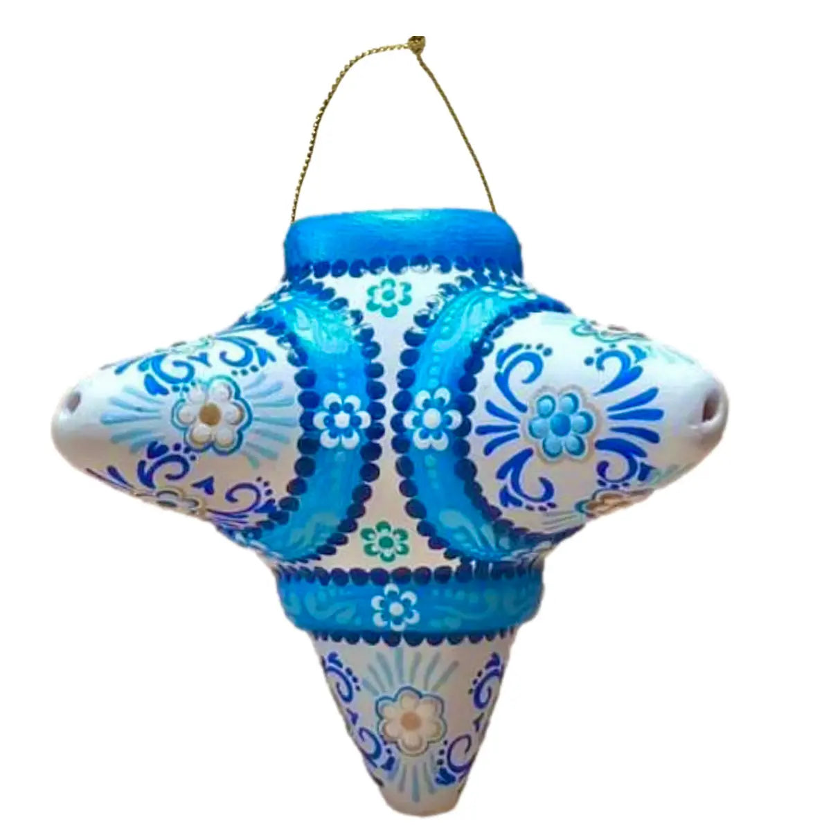 Mexican Handmade Ceramic Piñata Ornament- Talavera Azul CoLores Decor | Mexican Artisan Decor
