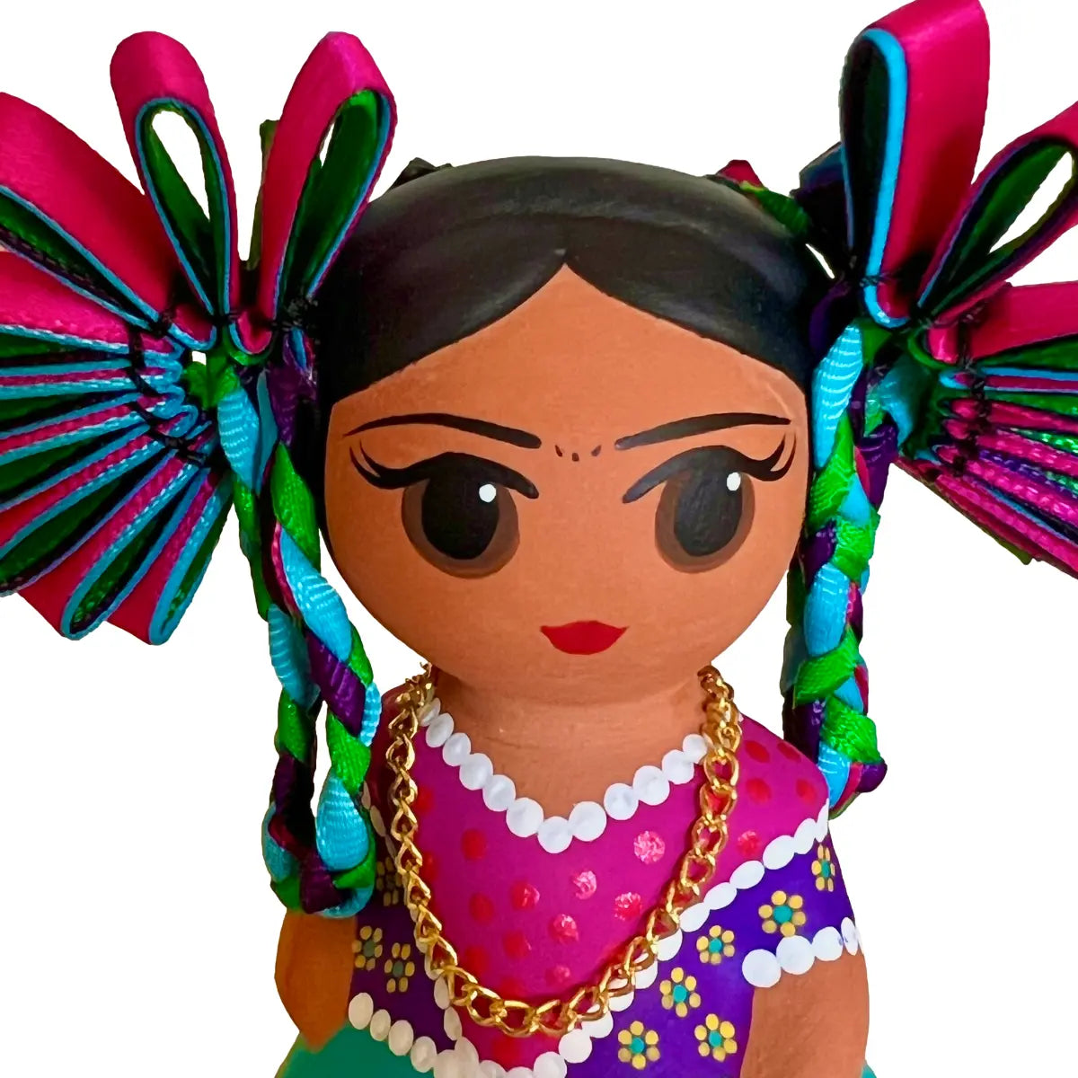 Mexican Handmade Clay Folklore Figurines- Frida Kahlo Chula Estas CoLores Decor l Mexican Artisan Decor