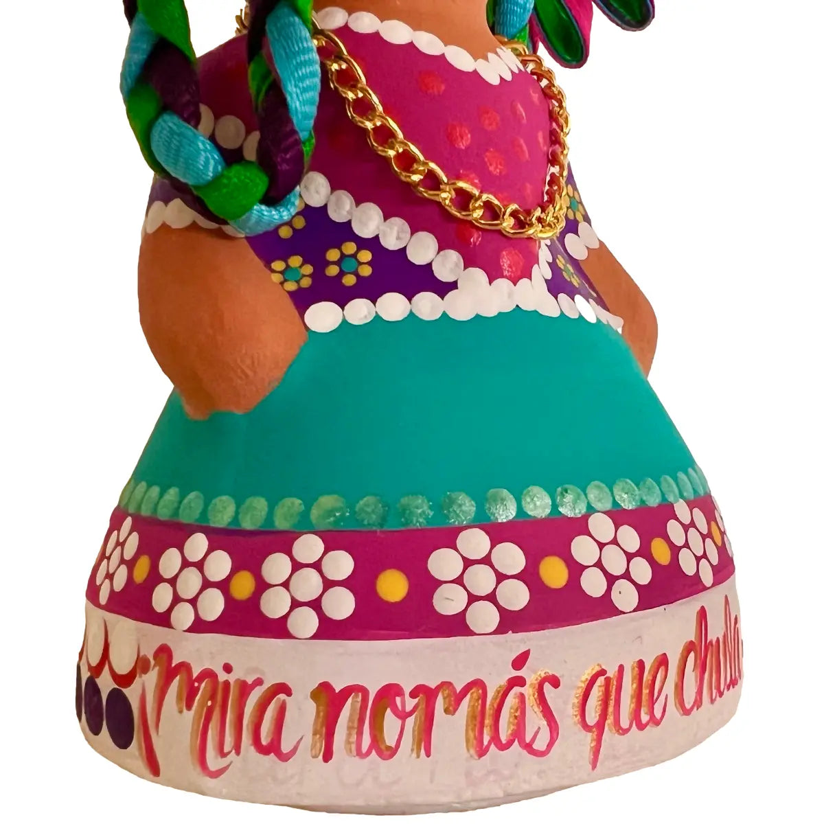 Mexican Handmade Clay Folklore Figurines- Frida Kahlo Chula Estas CoLores Decor l Mexican Artisan Decor