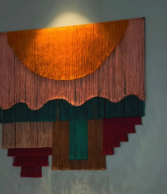 Mexican Handmade Fabric Art Wall Decor - Arandini “Sunrise” CoLores Decor l Mexican Artisan Decor