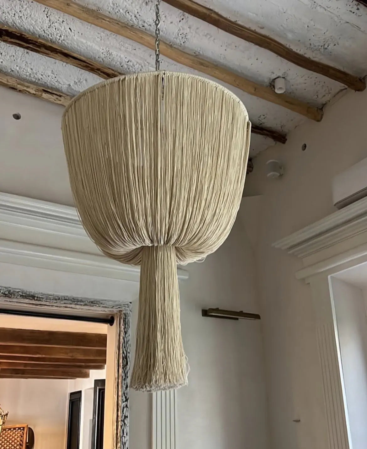 Mexican Handmade Tassel Chandelier- Yaaj Melon CoLores Decor | Mexican Artisan Decor