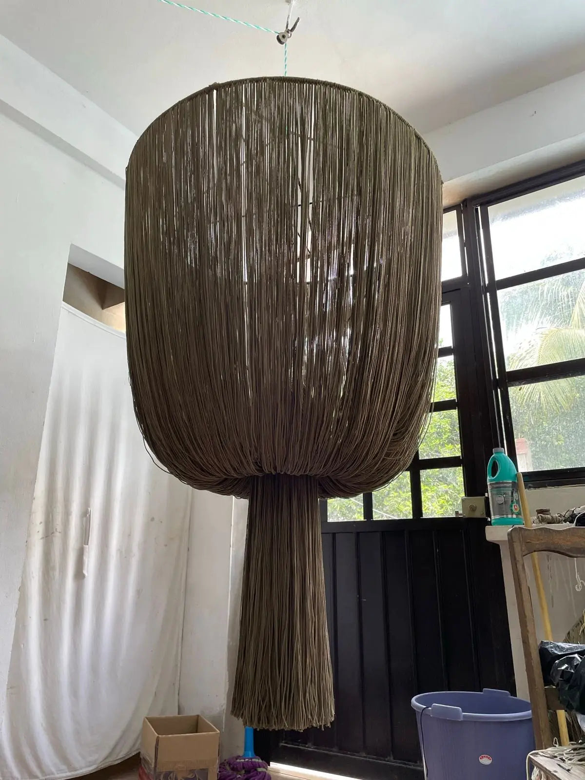 Mexican Handmade Tassel Chandelier- Yaaj Melon CoLores Decor | Mexican Artisan Decor