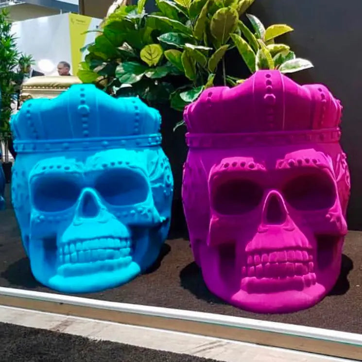 Mexican Modern Outdoor Waterproof Polymer Patio Chair- Calavera Skull CoLores Decor