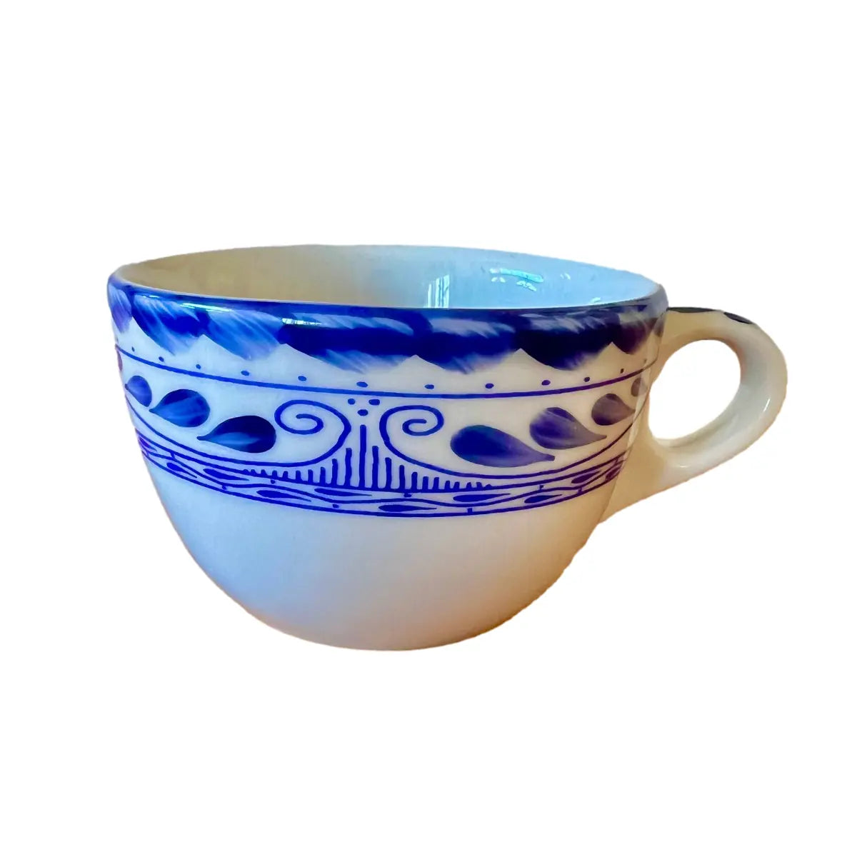 Mexican Porcelain Talavera Dinnerware Collection- Cappuccino Cup 4" 8oz CoLores Decor l Mexican Artisan Decor