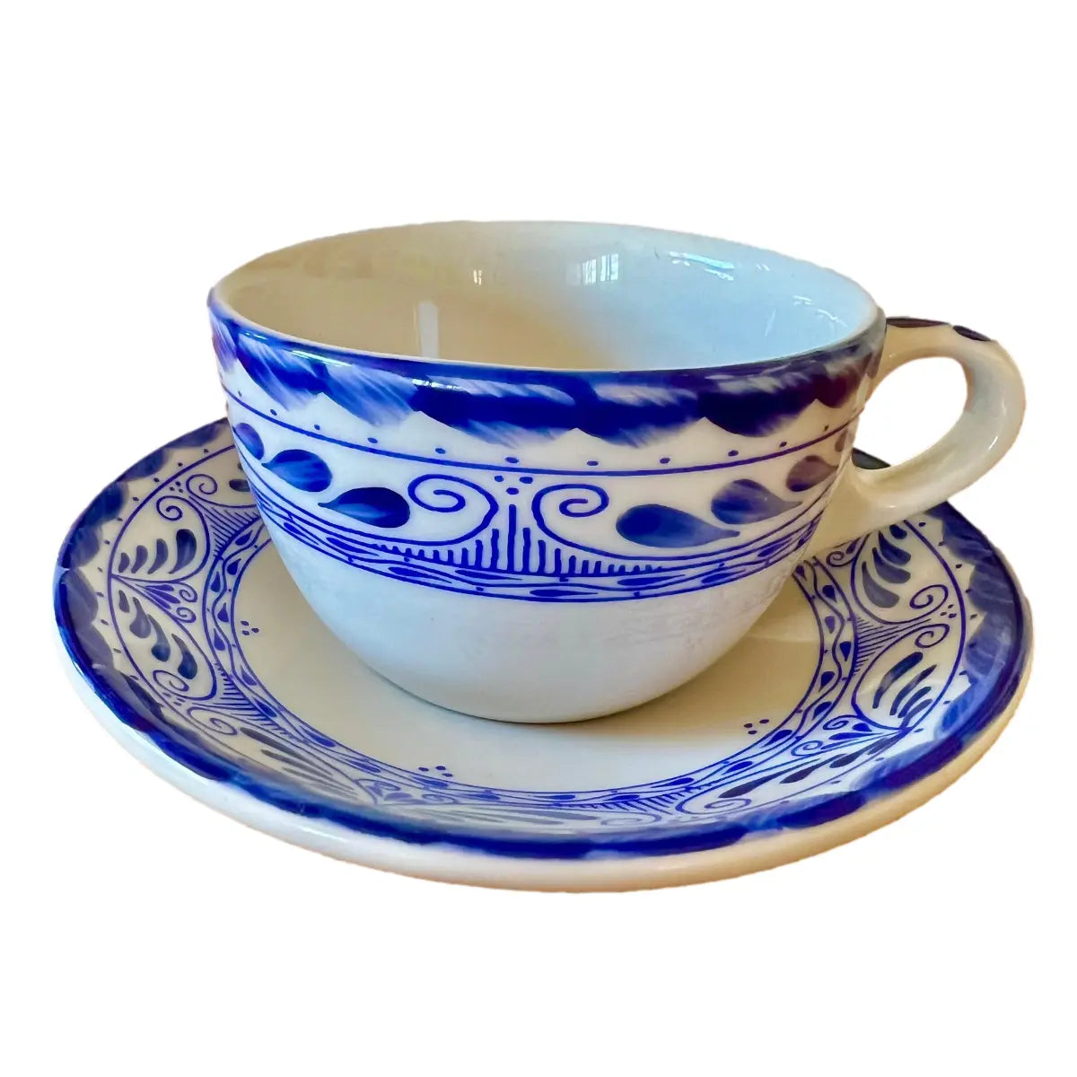 Mexican Porcelain Talavera Dinnerware Collection- Cappuccino Cup 4" 8oz CoLores Decor l Mexican Artisan Decor