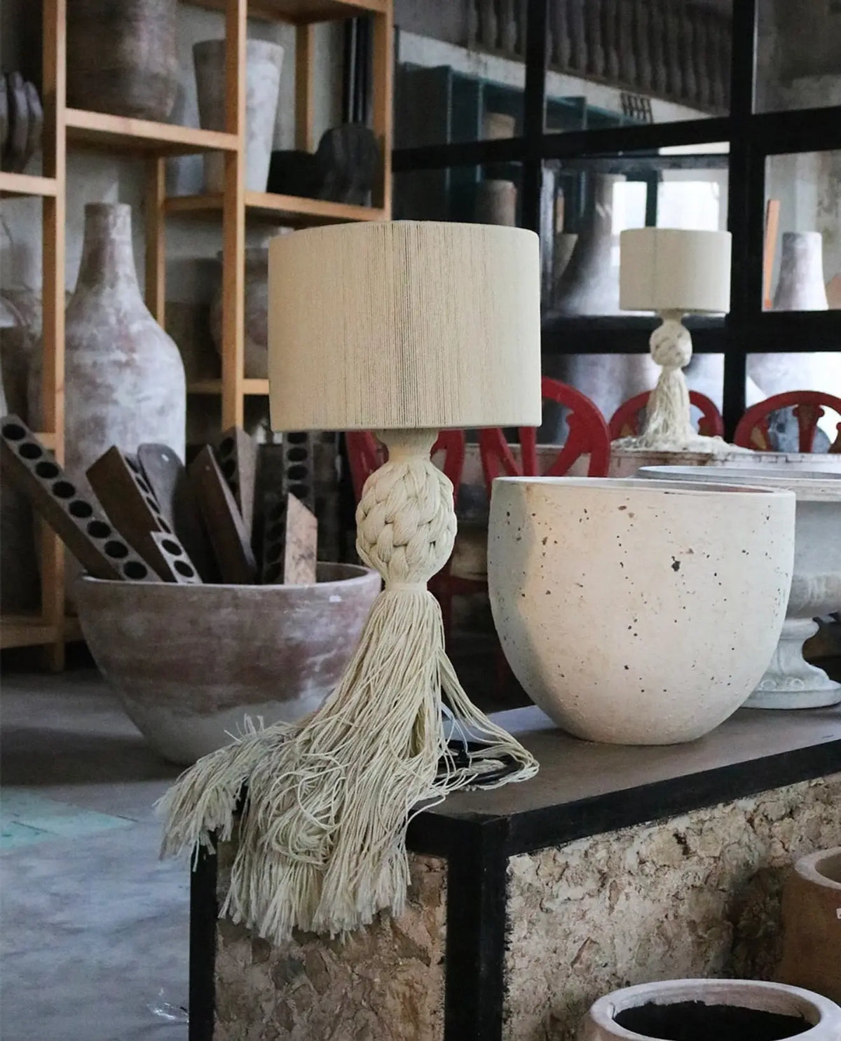 Mexican Handmade 27" Tassel Lamp- Xux mini CoLores Decor | Mexican Artisan Decor
