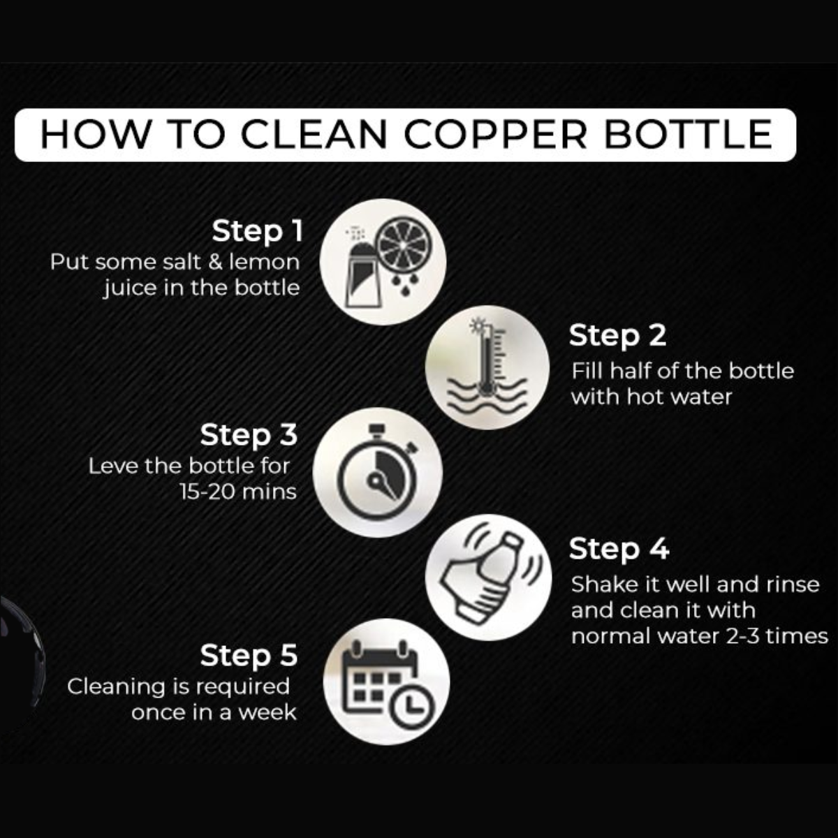 Mexican Copper 1 L / 33 oz. Water Bottle- Classic CoLores Decor