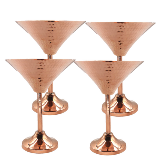 mexican handmade copper martini glass set of 4 14 oz. 