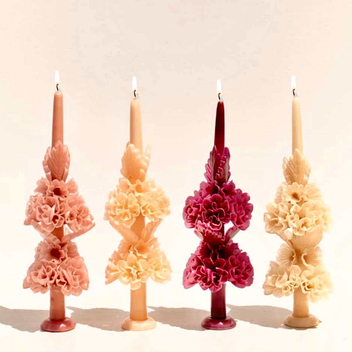 Mexican Handmade 13.7" Oaxaca Beeswax Candle- Xail CoLores Decor l Mexican Artisan Decor