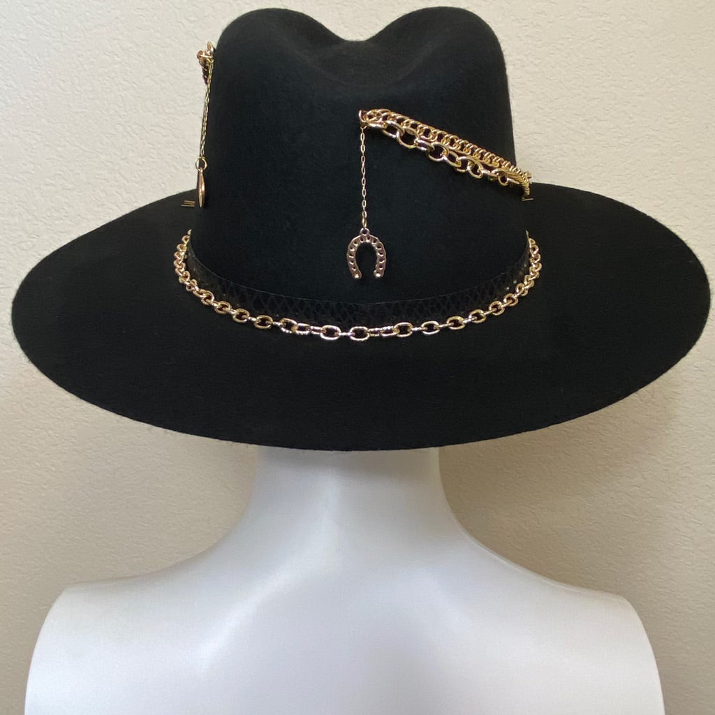 Mexican Handcrafted Black Fedora Hat | La Bikina Colores Decor