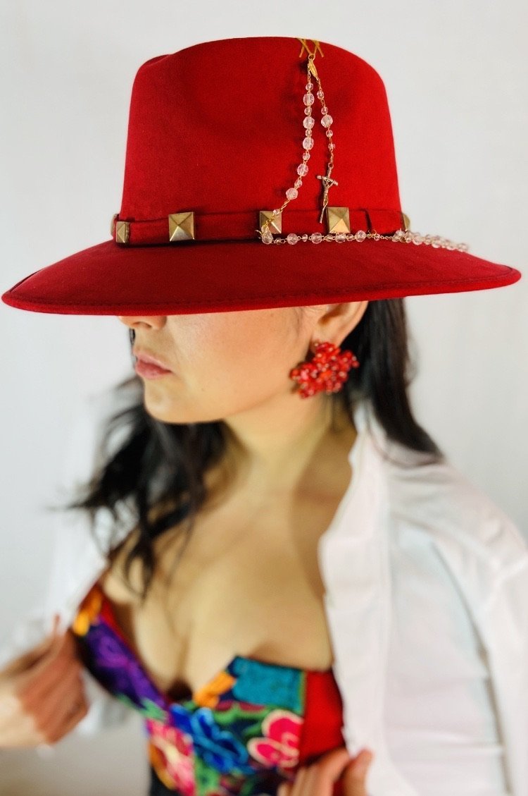 El Rosario Red Fedora Hat