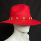 Mexican Handcrafted Red Fedora Hat | El Rosario
