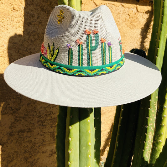 Hand Painted Fedora Hat- Coachella Straw Hat CoLores Decor | Mexican Artisan Fashion & Design