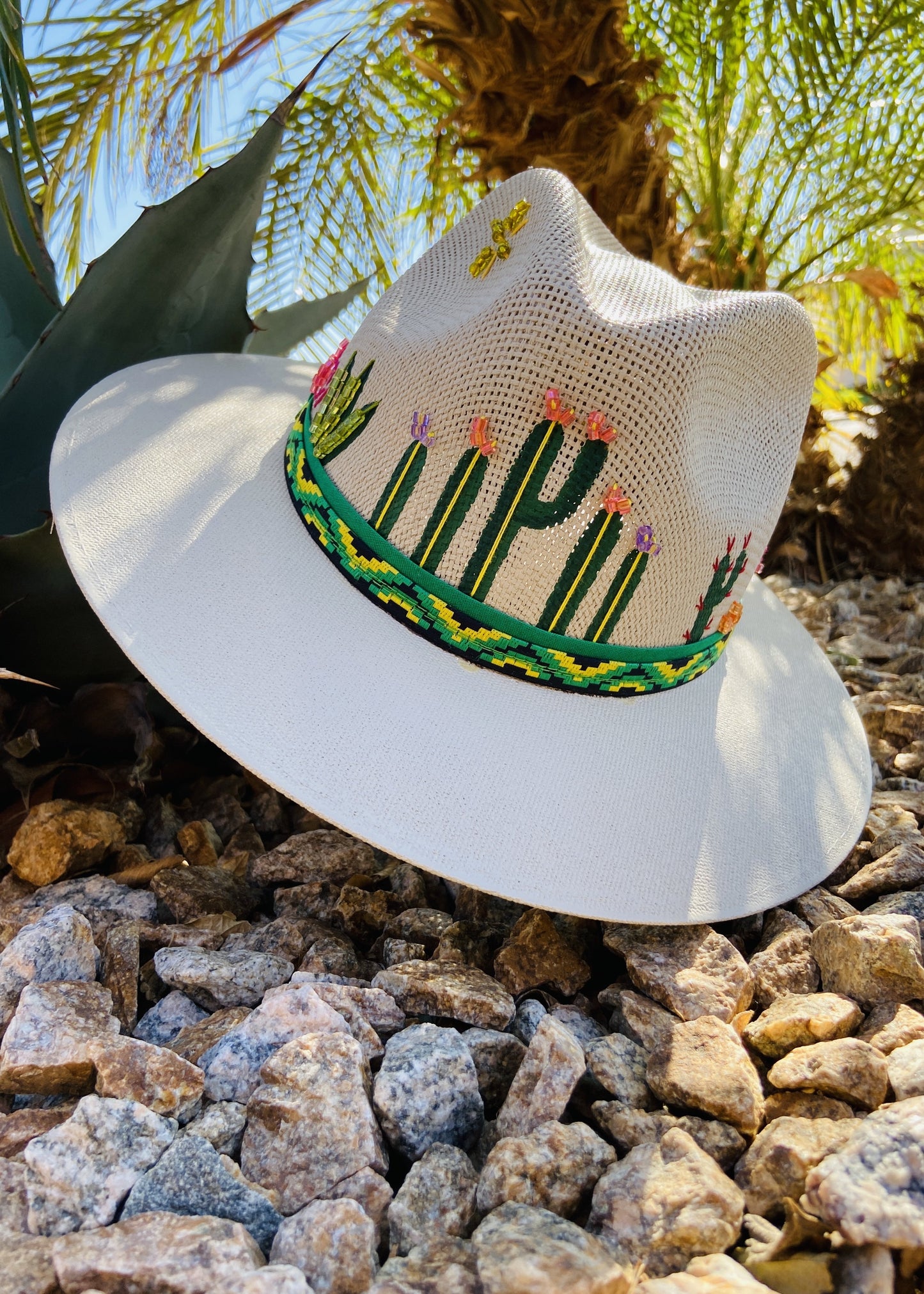 Hand Painted Fedora Hat- Coachella Straw Hat CoLores Decor | Mexican Artisan Fashion & Design