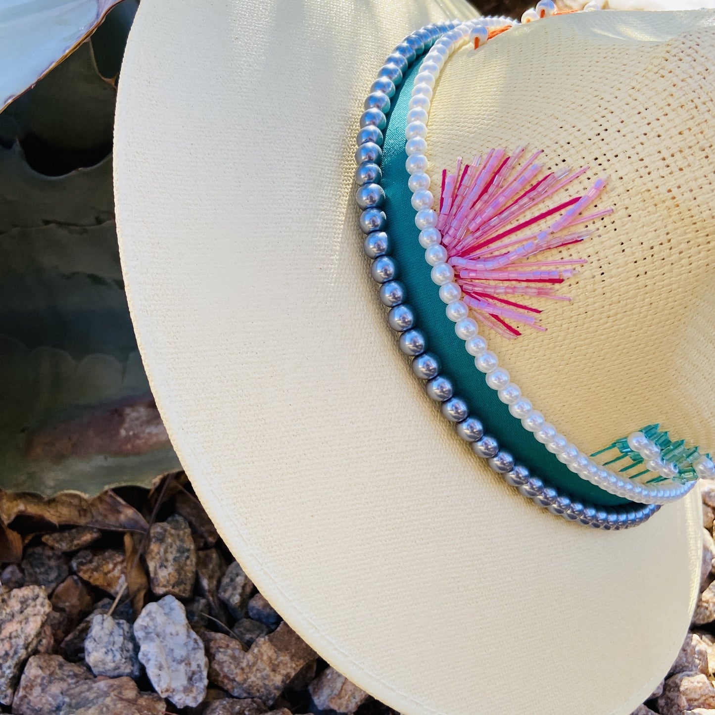 Hand Painted Fedora Hat- Palm Springs Straw Hat CoLores Decor | Mexican Artisan Fashion & Design