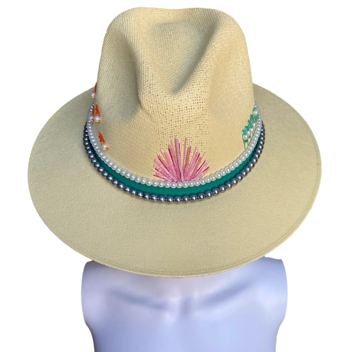 Hand Painted Fedora Hat- Palm Springs Straw Hat CoLores Decor | Mexican Artisan Decor