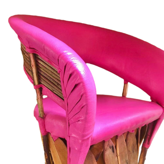 Set of 4 Mexican Handmade Cushioned Equipal Cancun Chairs- Traditional MeXican Artisan Fashion & Design