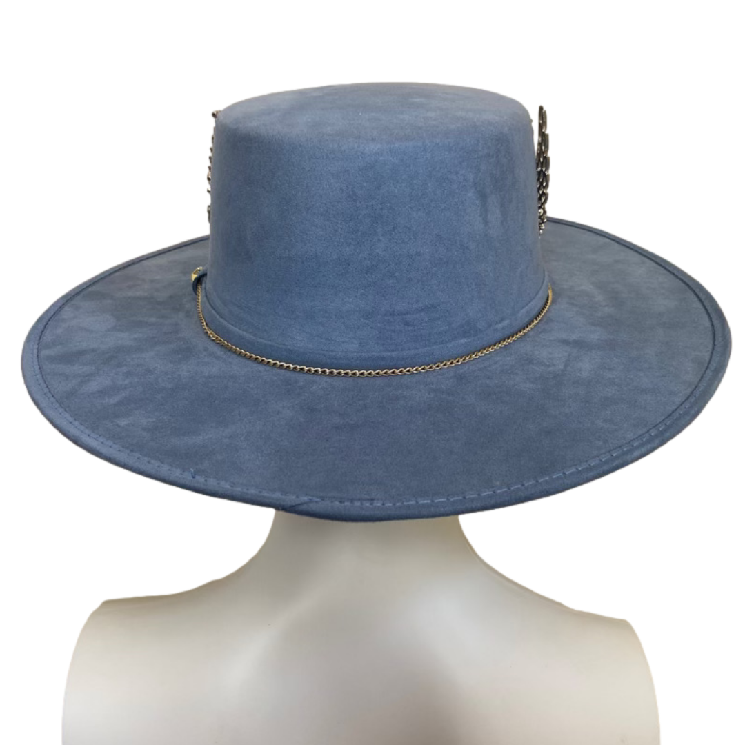 Mexican Handcrafted Boater Hat | La Gitana Ojo Azul Colores Decor