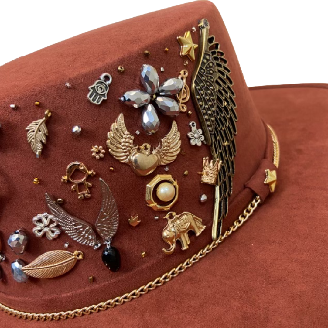 Mexican Handcrafted Boater Hat | La Gitana Elefante Terracotta Colores Decor